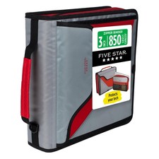 Zipper Binder 3 Inch D Ring 850 Sheet Capacity Crimson Fade Five Star picture