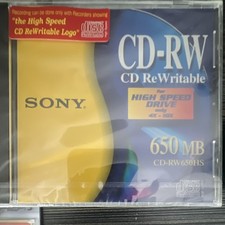Sony High Speed Rewritable CD-RW 650MB 10x Jewel Case CD-RW650HS picture