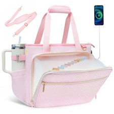 Women Teacher Tote Bag, 15.6 Inch Laptop Work Bag with Accordion File Pocket,... picture