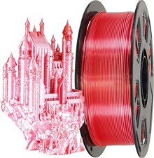 1.75mm Silk Shiny White Red PLA Dual Color Co-Extrusion 3D Filament picture