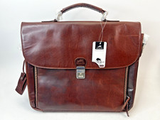 Mancini Buffalo Leather Double Compartment Briefcase for 15.6” Laptop / Tablet picture