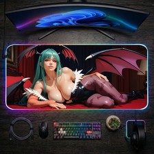 Morrigan Aensland RGB LED Desk Mat – Darkstalkers Girl, Huge HD Mouse Pad picture