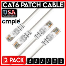 2 PCS White Cat6 Cable Cat 6 Ethernet Patch Cord 10Gbps Internet Cable UTP Wire picture