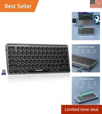 Quiet Bluetooth 5.0 Wireless Keyboard - Rechargeable & Multi-Device Compatible picture