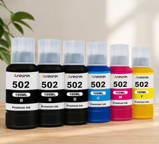 ANKINK T502 Ink Refill Bottles Replacement for Epson 502 6 Pack NEW Sealed picture