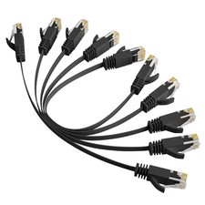 Cat 6 Flat Ethernet Cable 1 Ft/5 Pack, High Speed Slim Short Patch Cables Intern picture