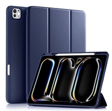 Tablet Case Slim Trifold Stand Protective Cover with Soft TPU Back, Navy Blue picture