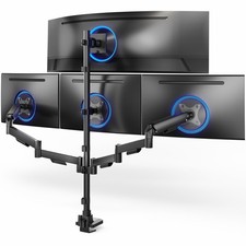 VIVO Quad Monitor Desk Mount, 2 Mechanical Arms + 2 Fixed Arms, 103.4 Capacity picture