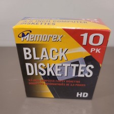 Memorex 10 Pk Black 3.5 Inch Diskettes New Sealed picture