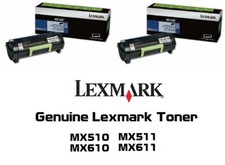 2 Mostly New Genuine Lexmark 60F1X0E Toners 601XE  MX510 MX610 MX511 60% & 65% picture