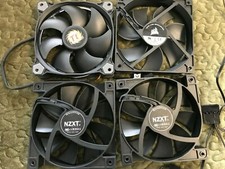 COOLING FAN LOT OF 4 NZXT THERMALTAKE CORSAIR RF-FN122RB TT-1225 A1225M12S  picture