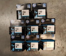 8x Genuine HP 130 Black Ink Cartridges - (C8767HE) - 2020 dates - Original picture