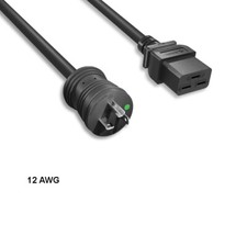 10x 10ft 12 AWG Hospital Grade Power Cable NEMA 5-20P to C19 20A/125V Blk picture