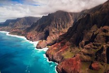 Landscape nature sea shore hills na pali coast Custom Gaming Mat Desk picture