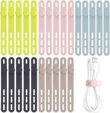25PCS Silicone Cable Ties Reusable Cord Wraps Colorful Cable Organizer picture