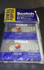 Vtg Scotch 2 Audio Cassettes BX 90 Type1, Normal Bias, 120us EQ GENERAL PURPOSE picture
