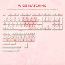 XVX MOA Sakura Pink PBT Keycap Set 143-Key Dye-Sub Gaming Mechanical Keyboard picture