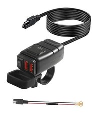 Motorcycle Phone Charger with Voltmeter & ON/OFF Switch - SAE to USB Adapter picture