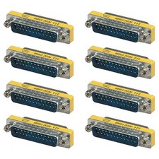 8x 25 Pin D-SUB DB25 Male to Male Mini Gender Changer Coupler M/M Gold Plated picture