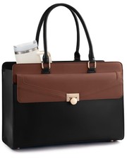 LOVEVOOK Laptop Tote Bag for Women,15.6Inch 15.6inch, Black / Brown picture