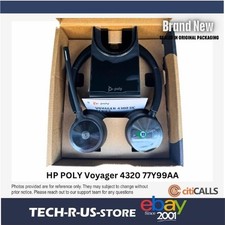 HP Poly 77Y99AA Voyager 4320 Headset +BT700 dongle +Charging Stand picture