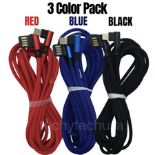3 Pack 6Ft 90-Degree Angle USB Charging Cable For iPhone 11 XR 8 7 Charger Cord picture
