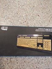 Adesso Luminous 4X Large Print Multimedia Desktop Keyboard New-Retail Box picture