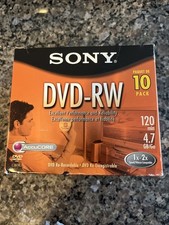 New SONY DVD-RW 9 PACK Disc 10DMW47R2 4.7 GB 120 Min 1-2x Factory Sealed picture