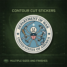 Funny U.S. Department of War Sticker | Round Vinyl Decal Multiple Sizes picture