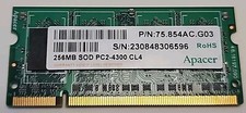 APACER (ELPIDA) Memory 256MB SOD PC2-4300 CL4 P/N: 75.854AC.G03 B62SRCA E186014 picture