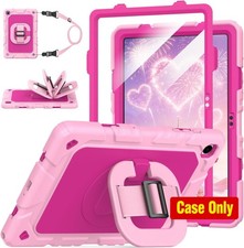 Shockproof Heavy Duty Case for Samsung Galaxy Tab A11 Plus 2025, 360 Stand, Rose picture