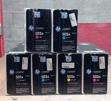 LOT-6 GENUINE HP LASERJET 501/502A BLACK-1, CYAN-2, YELLOW-1, MAGENTA-2 SEALED picture