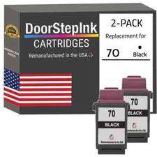 DoorStepInk Compatible Ink Cartridge for Lexmark #70 Black Twin Pack-USA picture