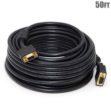 50FT VGA SVGA MALE to FEMALE Monitor Extension Cable M/F CL2 In-Wall Gold Plated picture