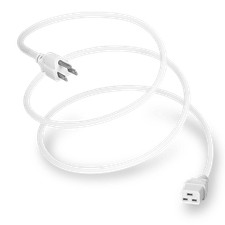 NEMA 5-15P to C19 15A 125V 14/3 SJT Power Cord - White - 3ft picture