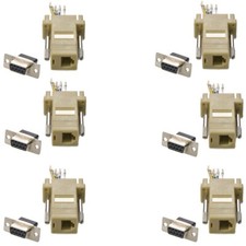 6 Pack DB9 Female RS232 to RJ11 RJ12 6P6C 6 Wires Telephone Modular Adapter picture