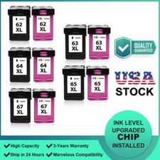 Combo Black Color Ink Cartridges 67XL 65XL 63XL 62XL 64XL for HP Printer Lot picture
