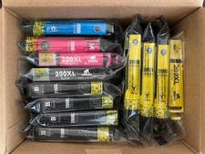 Twelve NIP Epson 200XL compatible ink cartridges, all colors picture