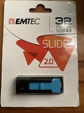 EMTEC Slide USB 2.0 Flash Drive Black/Blue 32GB picture