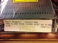 New In Box Compaq 4.3 GB Wide-Ultra SCSI Hot Swap Hard Drive 242622-001 w/Tray picture