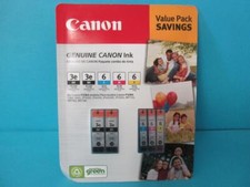 GUNUINE CANON INK CARTRIDGE PACK BCI-3E BLACK BCI-6C 6M 6Y COLOR SEALED 4 PIXMA picture