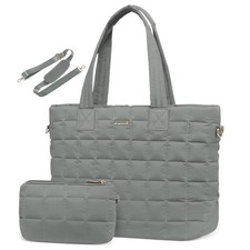 LOVEVOOK Laptop Tote Bag 15.6 Inch Green Puffer picture