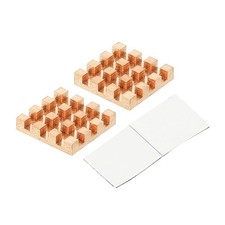 Copper Heatsink 15x15x3mm with Self Adhesive for IC Chipset Cooler 2pcs picture