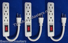 3X Mini Add-on DJ Band 3 Outlet AC POWER STRIP w/ Lighted On/Off Switch 5