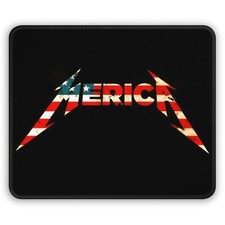 Merica Patriotic Gaming Mouse Pad, Funny Gamer Gift, Rock Metal Music Inspired  picture