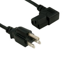 Lot of 10pc Right-Angle 90° AC Power Cable NEMA5-15P/IEC60320 C13 18AWG 10A 125V picture