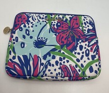 Lilly Pulitzer I Pad Bag Case Floral Padded Interior Pockets 10.5L, 8 1/4H, 1
