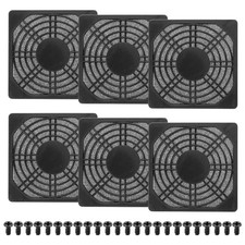 6Pcs 90mm Fan Filter Grill Plastic Ventilation Grill Cover with Screws, Black picture