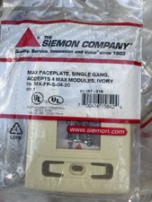 (54)Siemon MAX Faceplate Wall Plate Single Gang 4-Module Ivory MX-FP-S-04-20 picture
