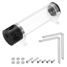 Cylinder Water Cooling Tank Reservoir G1/4 Thread 50mm x 190mm 1 in 3 Out picture